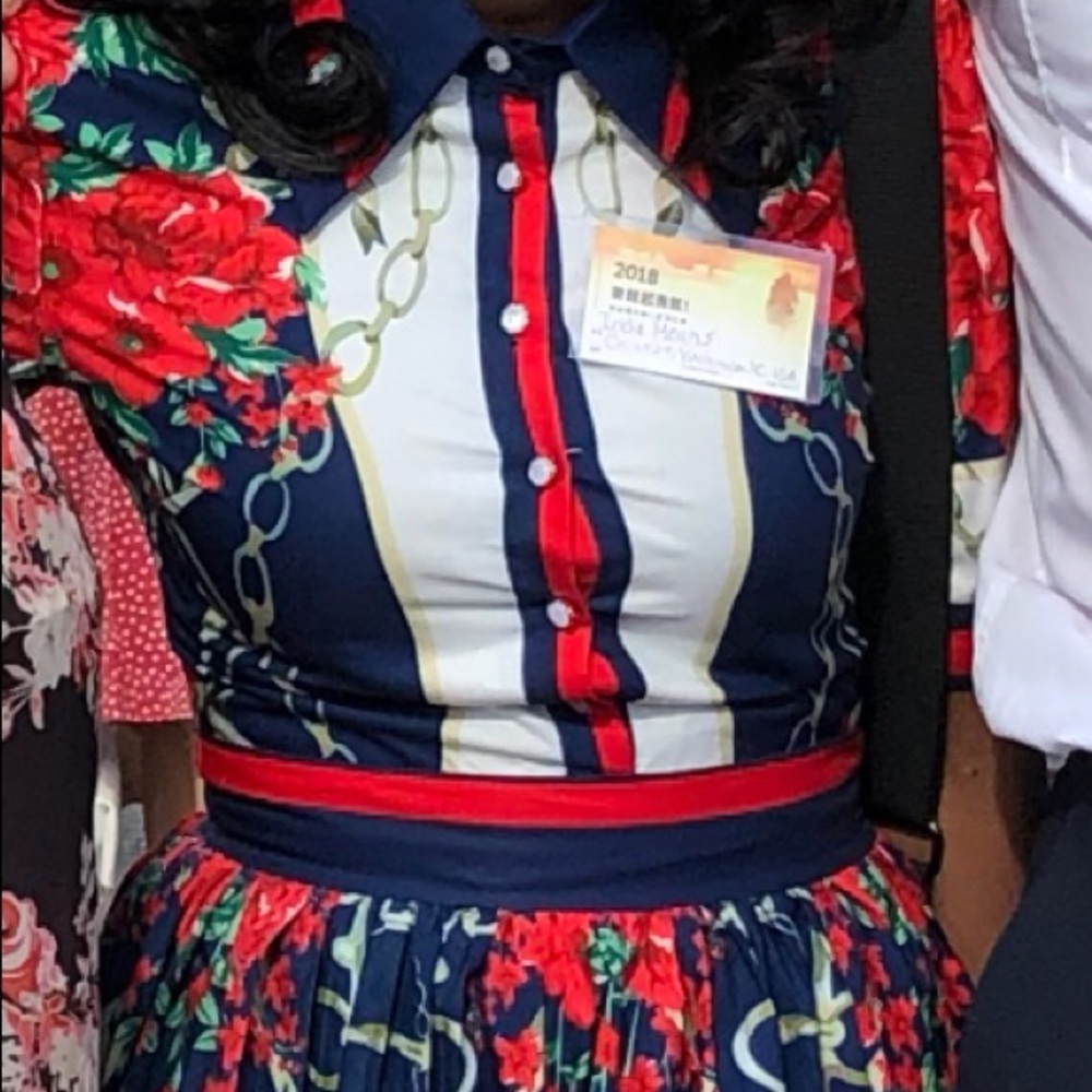 Runway High Fashion Floral Designer Dress SZ S - Picture 5 of 6